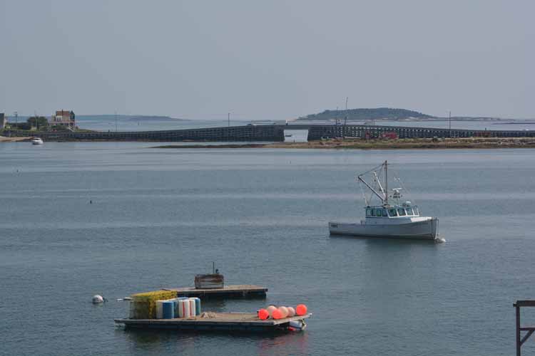 calm water with boats